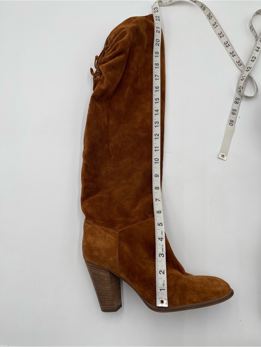 Anthropologie Miss Albright Fulton Knee High Boots Size 7.5 Brown Suede Pull On - Picture 9 of 11